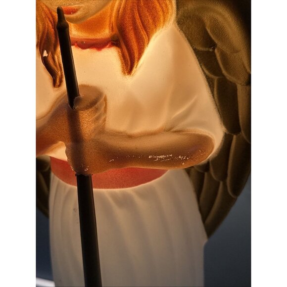 HTF Vtg TPI Lighted Blow Mold 34" Angel with Horn Christmas Nativity Works. - Picture 7 of 11